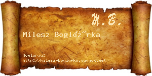 Milesz Boglárka névjegykártya